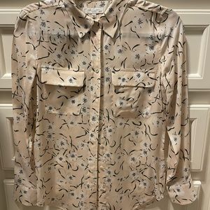 Equipment pink floral button down XS